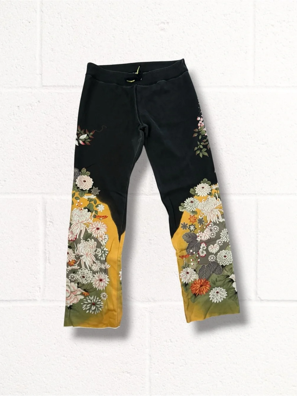 Vintage Y2K Paparazzi Asian Floral Print Sweatpants Low Rise